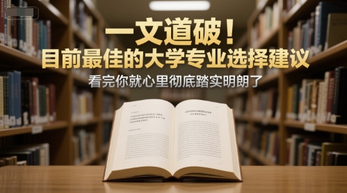 付费文章：一文道破！目前最佳的大学专业选择建议，看完你就心里彻底踏实明朗了-立刻分享网创平台