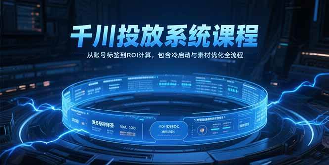 （15263期）千川投放系统课程，从账号标签到ROI计算，包含冷启动与素材优化全流程-立刻分享网创平台