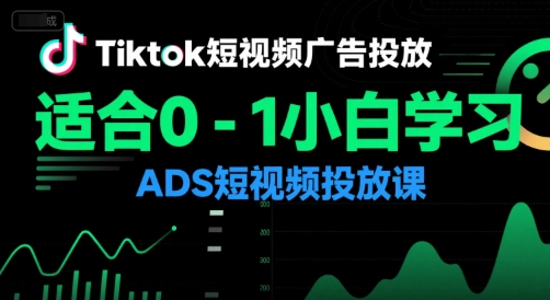 Tiktok短视频广告投放，适合0-1小白学习ADS短视频投放课-立刻分享网创平台