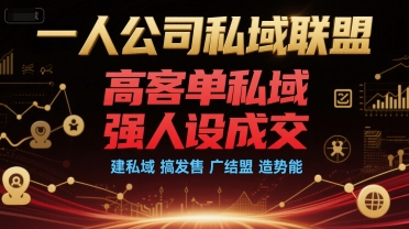 一人公司私域联盟，高客单私域，强人设成交，建私域 搞发售 广结盟 造势能-立刻分享网创平台
