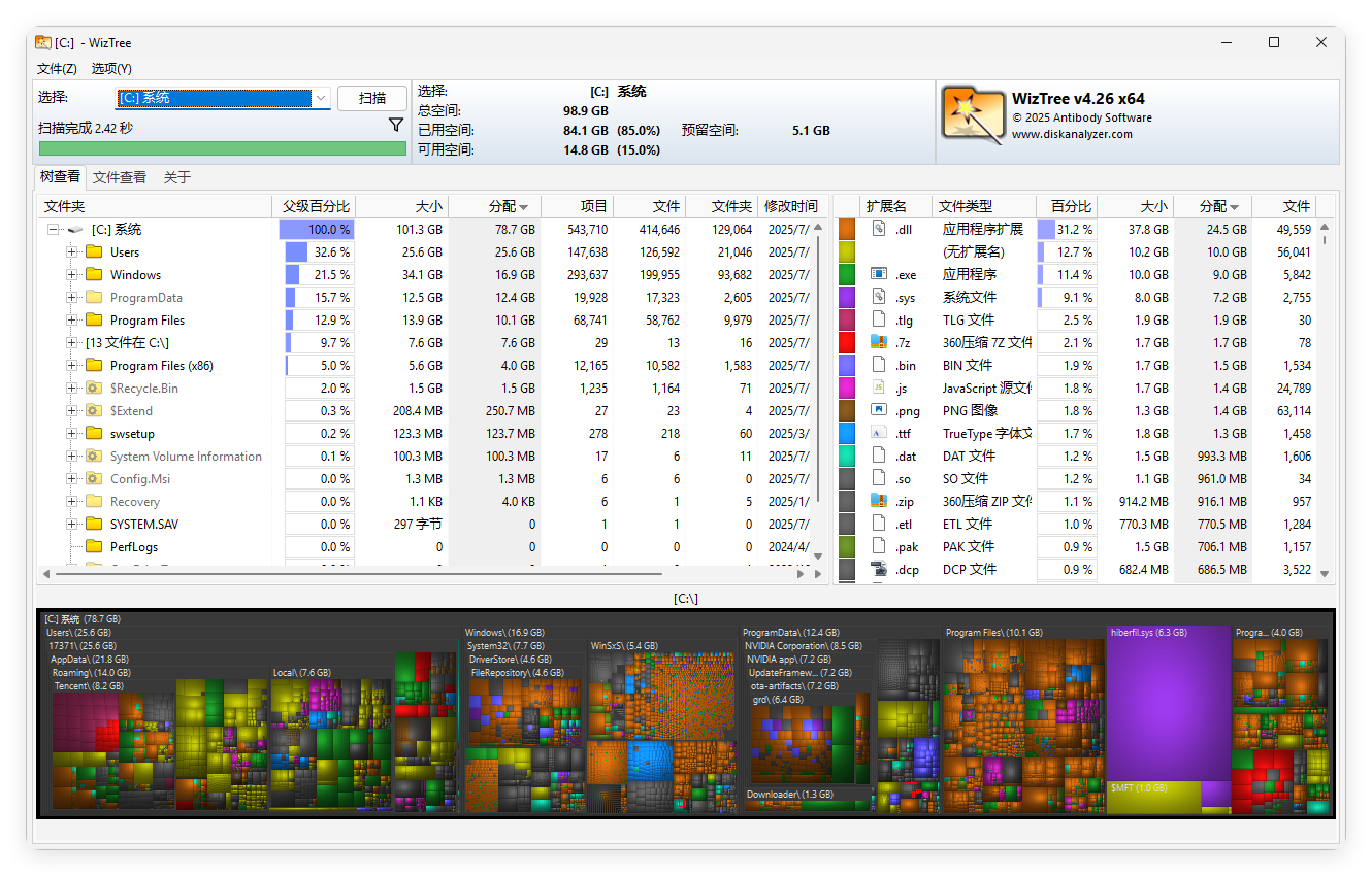 WizTree磁盘分析工具v4.26便携版-立刻分享网创平台