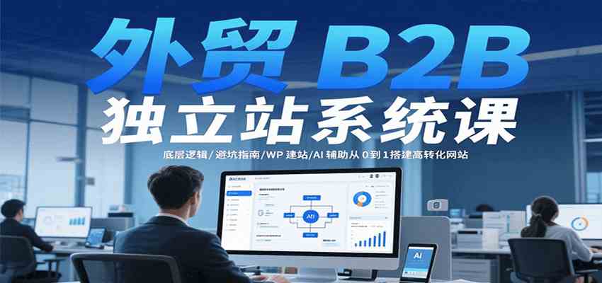 外贸B2B独立站系统课：底层逻辑/避坑指南/WP建站/AI辅助从0到1搭建高转化网站-立刻分享网创平台