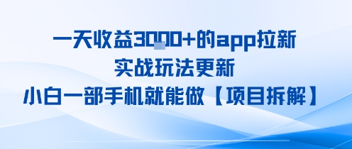 一天收益1k+的app拉新，实战玩法更新，小白一部手机就能做【项目拆解】-立刻分享网创平台
