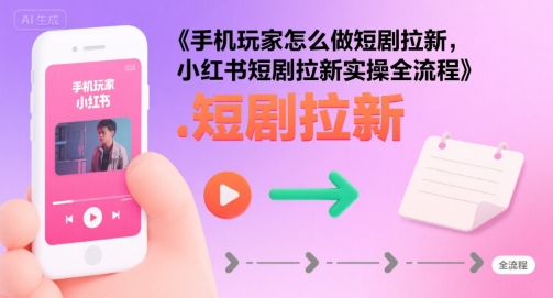 手机玩家怎么做短剧拉新，小红书短剧拉新实操全流程-立刻分享网创平台
