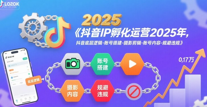 抖音IP孵化运营2025年，抖音底层逻辑-账号搭建-摄影剪辑-账号内容-规避违规-立刻分享网创平台
