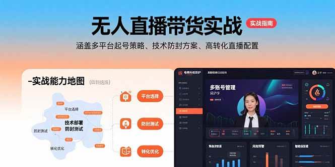 （15622期）无人直播带货实战，涵盖多平台起号策略、技术防封方案、高转化直播配置-立刻分享网创平台