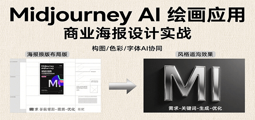 Midjourney AI绘画应用，关键词指令解析、漫画头像制作、海报设计、3D人物生成等-立刻分享网创平台