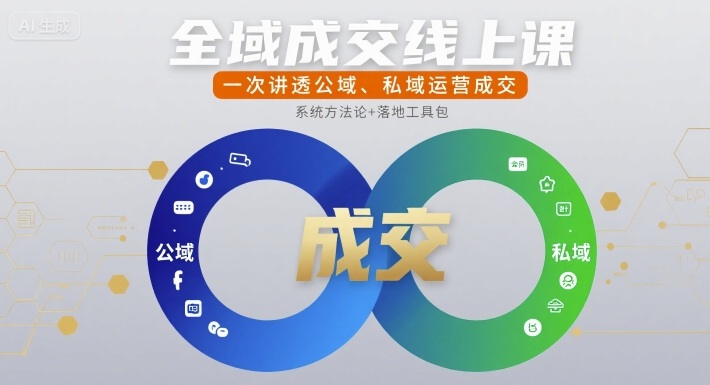 全域成交线上课，一次讲透公域、私域运营成交-立刻分享网创平台