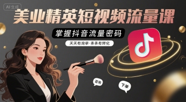 美业精英短视频流量课，掌握抖音流量密码，天天有询单，条条有转化-立刻分享网创平台