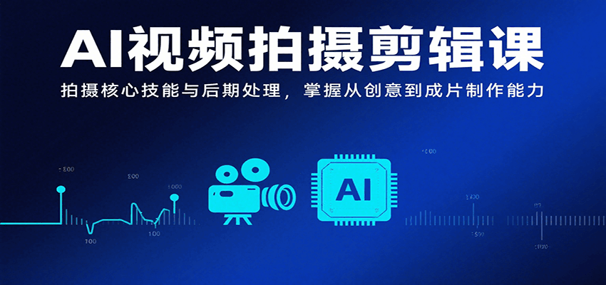 AI视频拍摄剪辑课，拍摄核心技能与后期处理，掌握从创意到成片制作能力-立刻分享网创平台