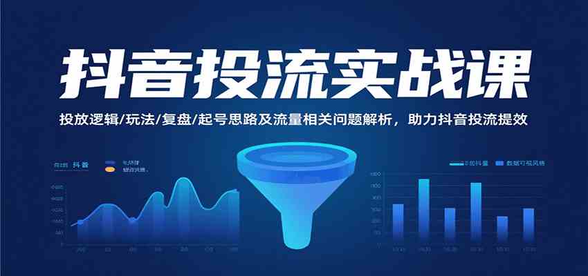 抖音投流实战课，投放逻辑/玩法/复盘/起号思路及流量相关问题解析，助力抖音投流提效-立刻分享网创平台