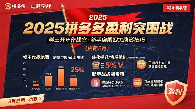 （15687期）2025拼多多盈利突围战：卷王开年作战室，新手突围四大隐形技巧(更新8月)-立刻分享网创平台