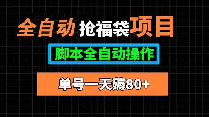 （15697期）全自动抢福袋项目，单号一天80+脚本全自动操作-立刻分享网创平台