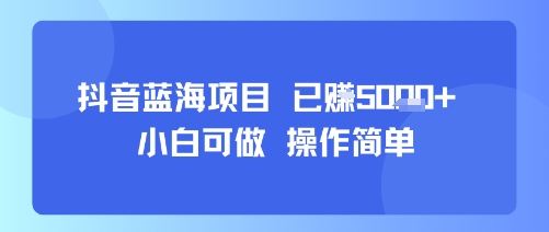 抖音蓝海项目，小白可做，操作简单，可批量制作，已挣5k+-立刻分享网创平台
