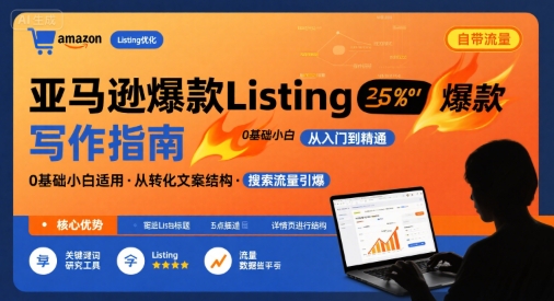 亚马逊爆款Listing写作方法，亚马逊0基础小白也能写爆款自带流量的Listing-立刻分享网创平台