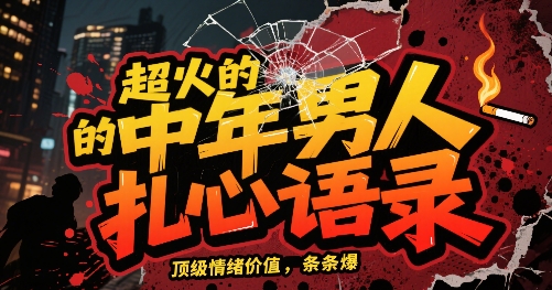 超火的中年男人扎心语录，顶级情绪价值，条条爆，AI操作简单-立刻分享网创平台