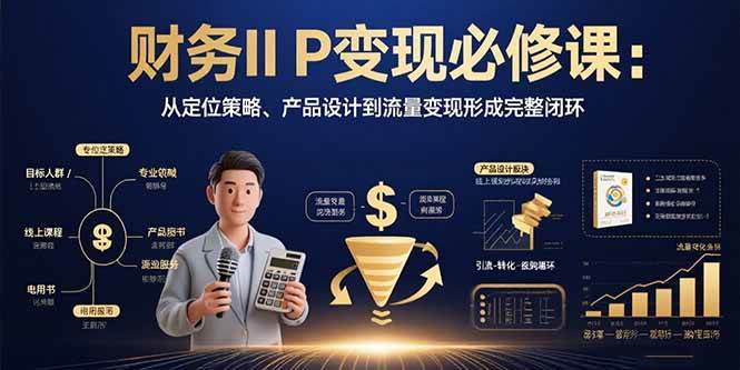 （15728期）财务IP变现必修课：从定位策略、产品设计到流量变现形成完整闭环-立刻分享网创平台