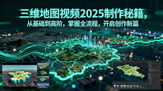 （15983期）三维地图视频2025制作秘籍，从基础到高阶，掌握全流程，开启创作新篇-立刻分享网创平台