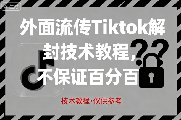 外面流传Tiktok解封技术教程，不保证百分百，具体自测-立刻分享网创平台