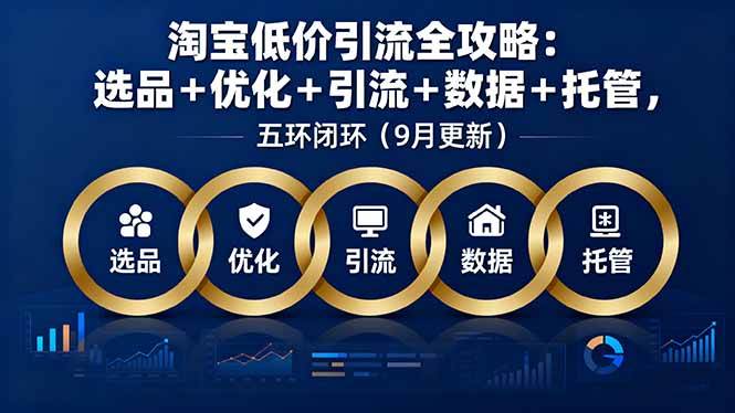 （16009期）淘宝低价引流全攻略：选品＋优化＋引流＋数据＋托管，五环闭环（9月更新）-立刻分享网创平台