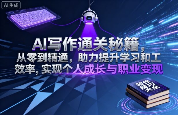 AI写作通关秘籍，从零到精通，助力提升学习和工作效率，实现个人成长与职业变现-立刻分享网创平台