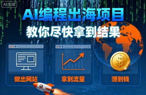 AI编程出海项目，教你尽快拿到结果-做出网站、拿到流量、賺到钱-立刻分享网创平台