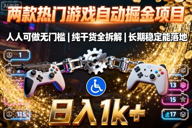 两款热门游戏自动掘金项目，人人可做无门槛，纯干货全拆解，长期稳定能落地，日入1k+【揭秘】-立刻分享网创平台