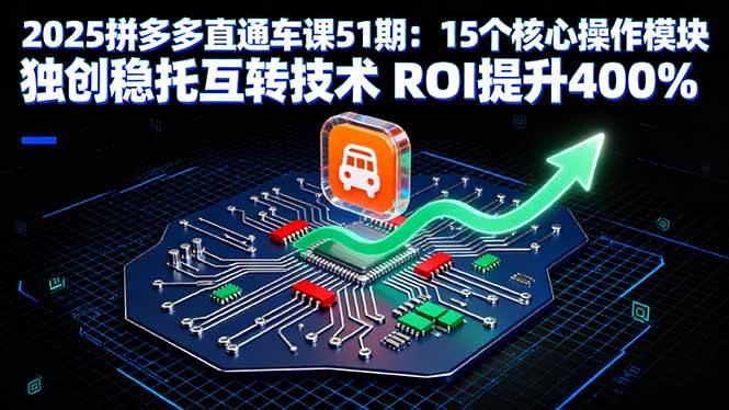 （16020期）2025拼多多直通车课51期：15个核心操作模块 独创稳托互转技术 ROI提升400%-立刻分享网创平台