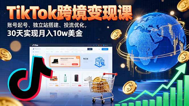（16034期）TikTok跨境变现课：账号起号、独立站搭建、投流优化，30天实现月入10w美金-立刻分享网创平台