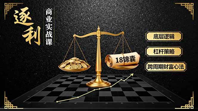（16046期）《逐 利》商业实战课，底层逻辑、杠杆策略、18锦囊，跨周期财富心法-立刻分享网创平台