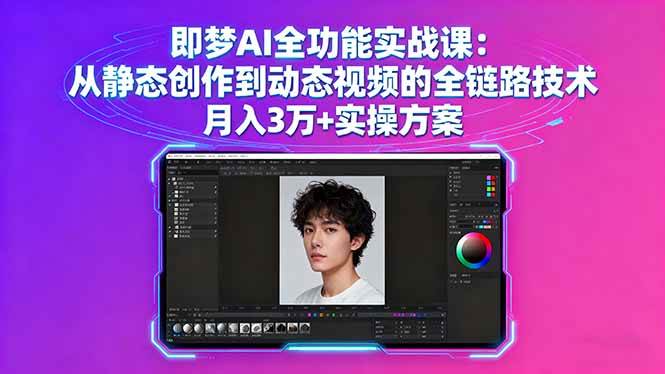 （16053期）即梦AI全功能实战课：从静态创作到动态视频的全链路技术 月入3万+实操方案-立刻分享网创平台