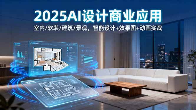 （16052期）2025AI设计商业应用：室内/软装/建筑/景观，智能设计+效果图+动画实战-立刻分享网创平台