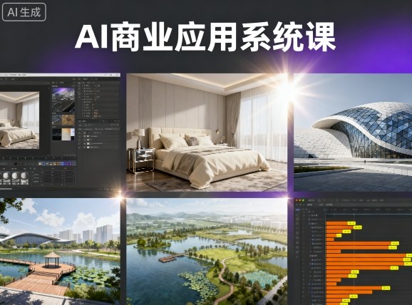 AI商业应用系统课，室内-软装-建筑-景观，智能设计+效果图+动画画实战-立刻分享网创平台