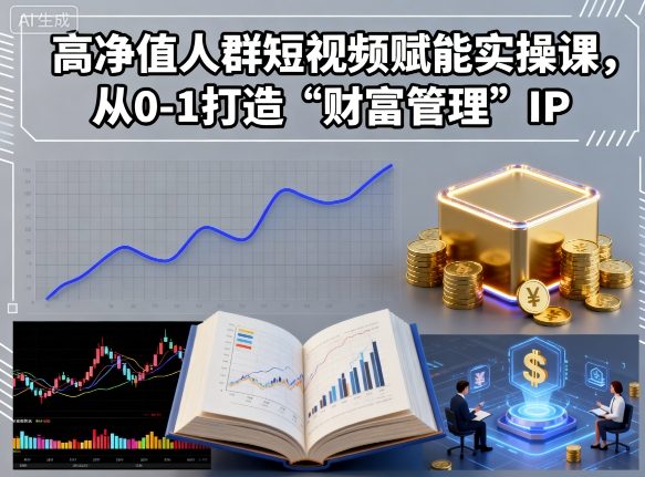 高净值人群短视频赋能实操课，从0-1打造“财富管理”IP-立刻分享网创平台