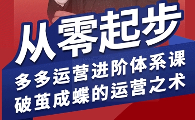 拼多多运营进阶系统课，从零起步，多多运营进阶体系课，破茧成蝶的运营之术（更新9月）-立刻分享网创平台