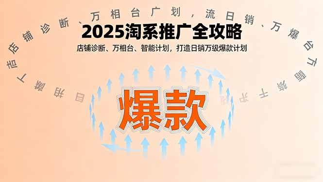 （16067期）2025淘系推广全攻略，店铺诊断、万相台、智能计划，打造日销万级爆款计划-立刻分享网创平台