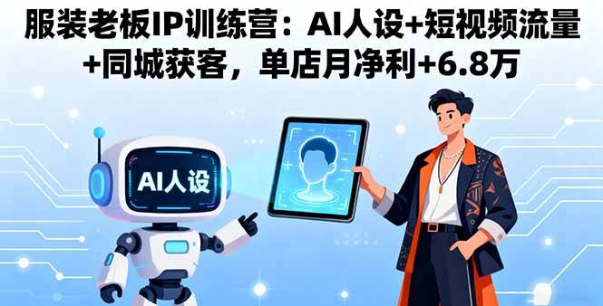 （16117期）服装老板IP训练营：AI人设+短视频流量+同城获客，单店月净利+6.8万-立刻分享网创平台