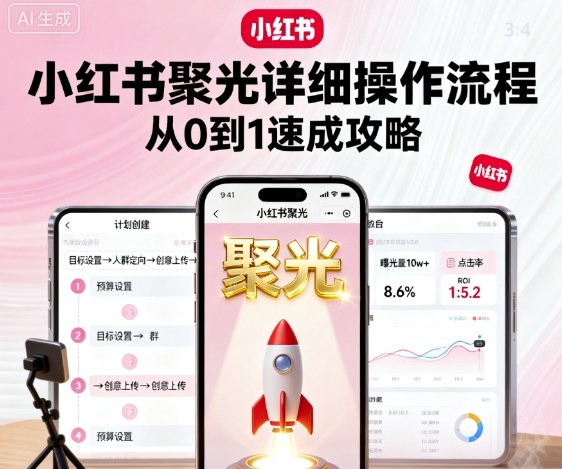 小红书聚光详细操作流程，小红书聚光从0到1速成攻略-立刻分享网创平台