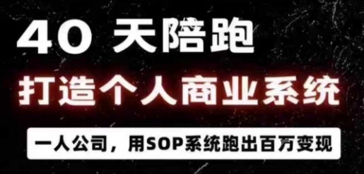 40天陪跑打造个人商业系统，一人公司，用SOP系统跑出百W变现-立刻分享网创平台