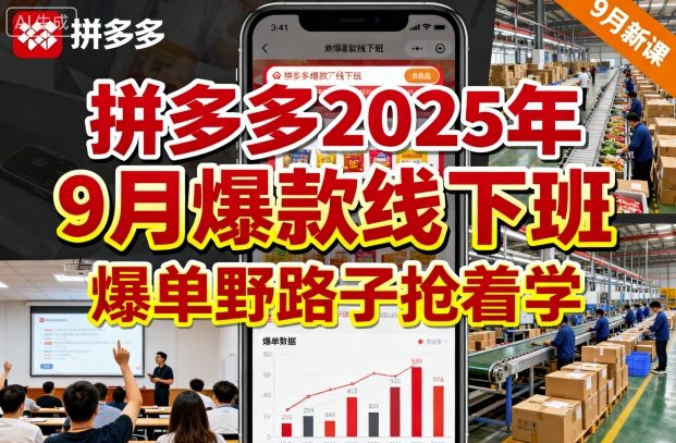 拼多多2025年9月爆款线下班，爆单野路子抢着学-立刻分享网创平台