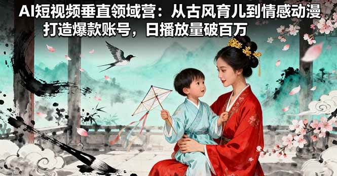 （16195期）AI短视频垂直领域营：从古风育儿到情感动漫，打造爆款账号,日播放量破百万-立刻分享网创平台