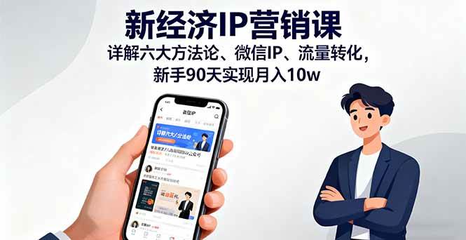 （16194期）新经济IP营销课：详解六大方法论、微信IP、流量转化，新手90天实现月入10w-立刻分享网创平台