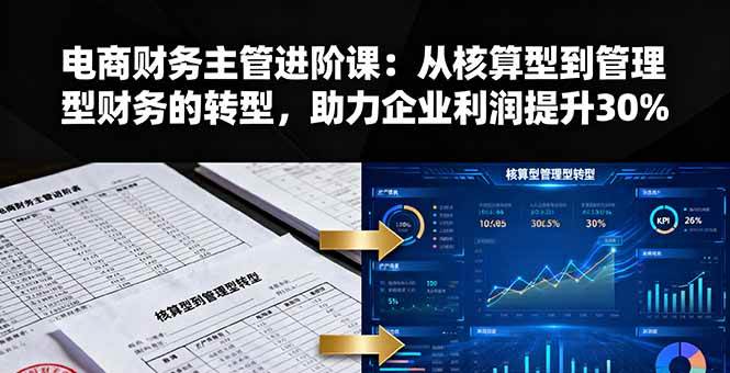 （16193期）电商财务主管进阶课：从核算型到管理型财务的转型，助力企业利润提升30%-立刻分享网创平台
