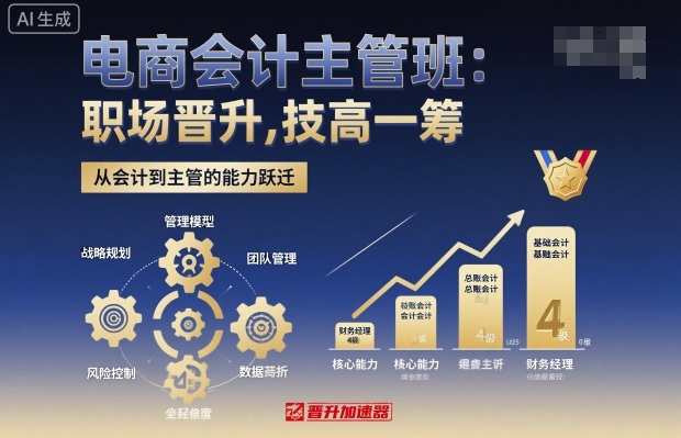 电商会计主管班，职场晋升，技高一筹-立刻分享网创平台