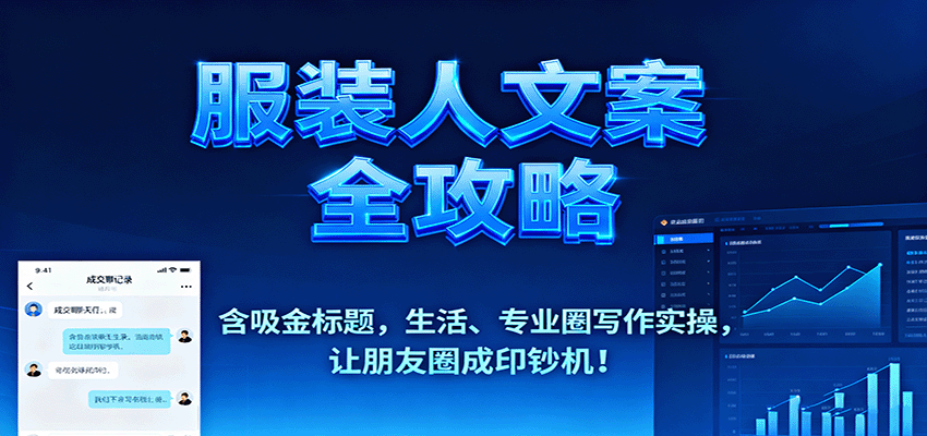 服装人文案全攻略，含吸金标题，生活、专业圈写作实操，让朋友圈成印钞机！-立刻分享网创平台