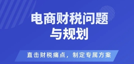 电商企业财税风险与规避，直击财税痛点，制定专属方案-立刻分享网创平台