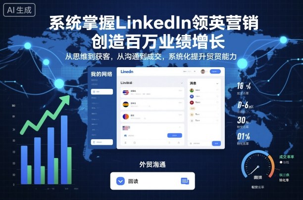 系统掌握LinkedIn领英营销，创造百万业绩增长，从思维到获客，从沟通到成交，系统化提升外贸能力-立刻分享网创平台
