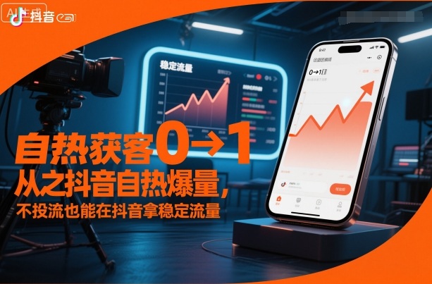 自热获客从0到1之抖音自热爆量，不投流也能在抖音拿稳定流量-立刻分享网创平台
