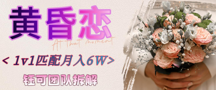 副业拆解：黄昏恋1对1匹配月入6个，潜力巨大-立刻分享网创平台