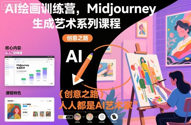 AI绘画训练营，Midjourney生成艺术系列课程，人人都是AI艺术家-立刻分享网创平台